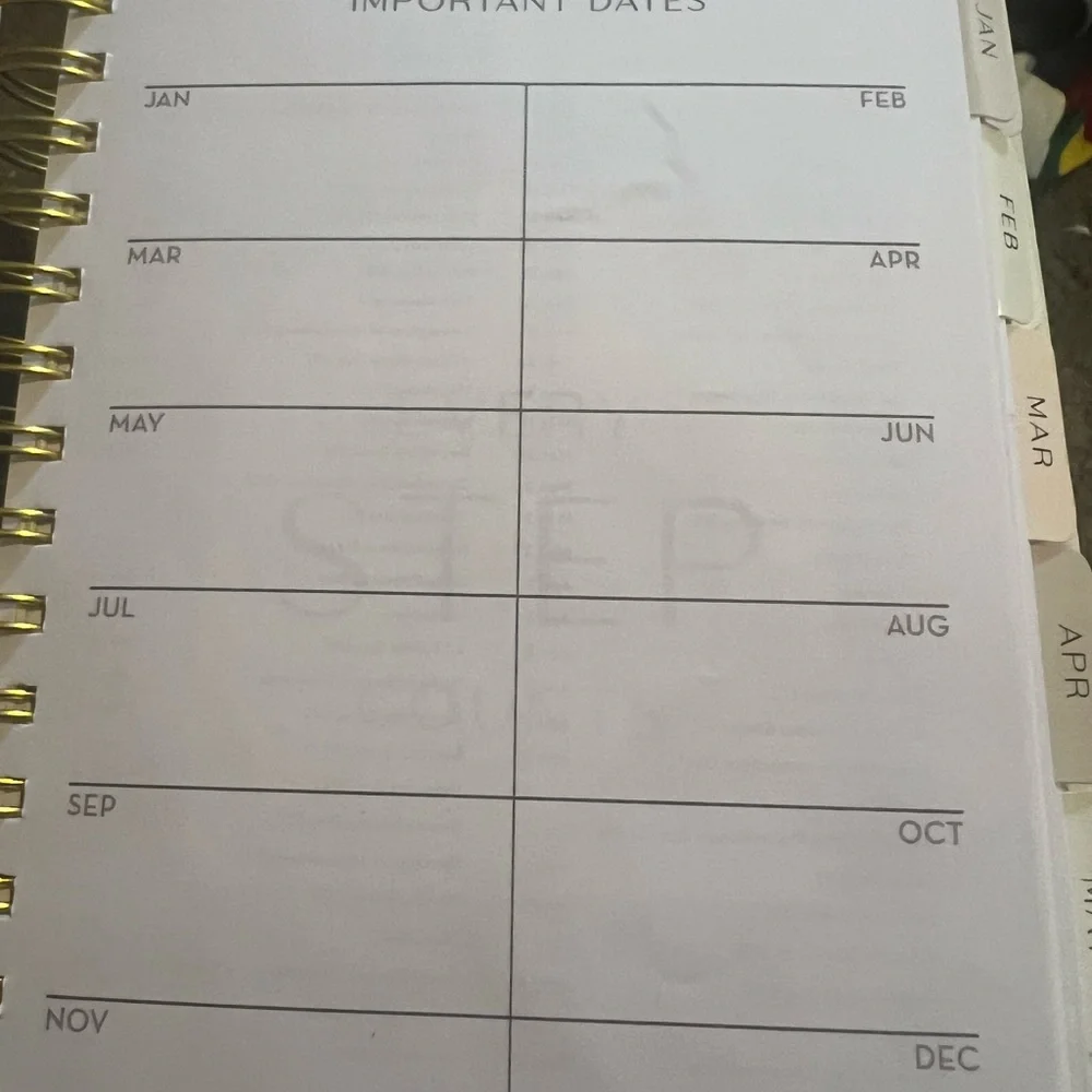2O26 DAILY PLANNER 376 PAGES 6x8 NEW SPIRAL 12 MONTHS TABBED